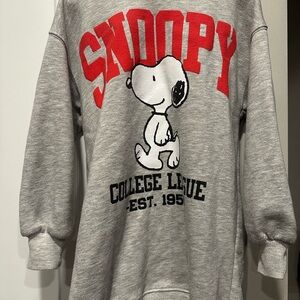Zara Gray Snoopy Sweatshirt for Kids long